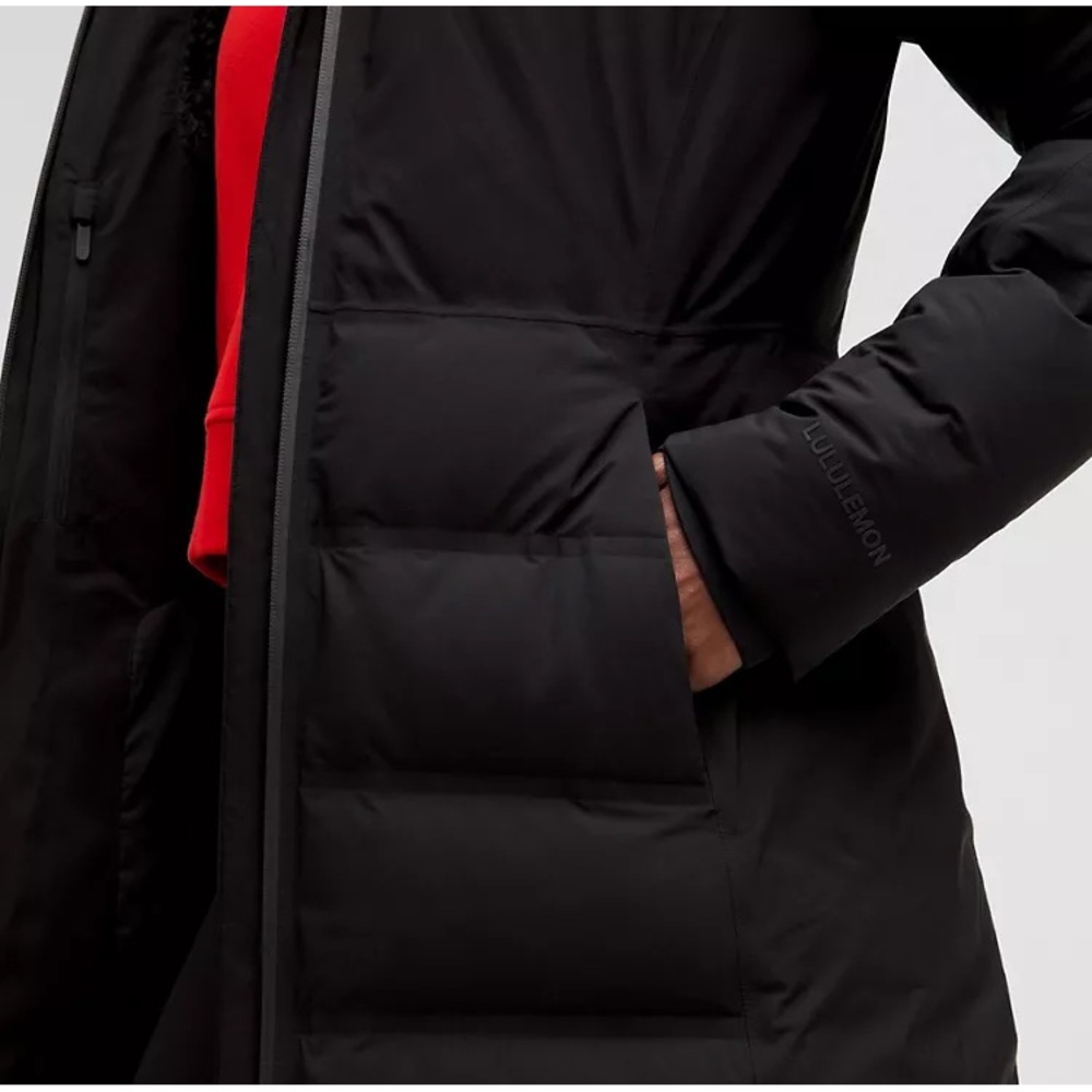 Lululemon StretchSeal™ Sleet Street 600-Down-Fill Long Jacket-black-NWT - Picture 9 of 10